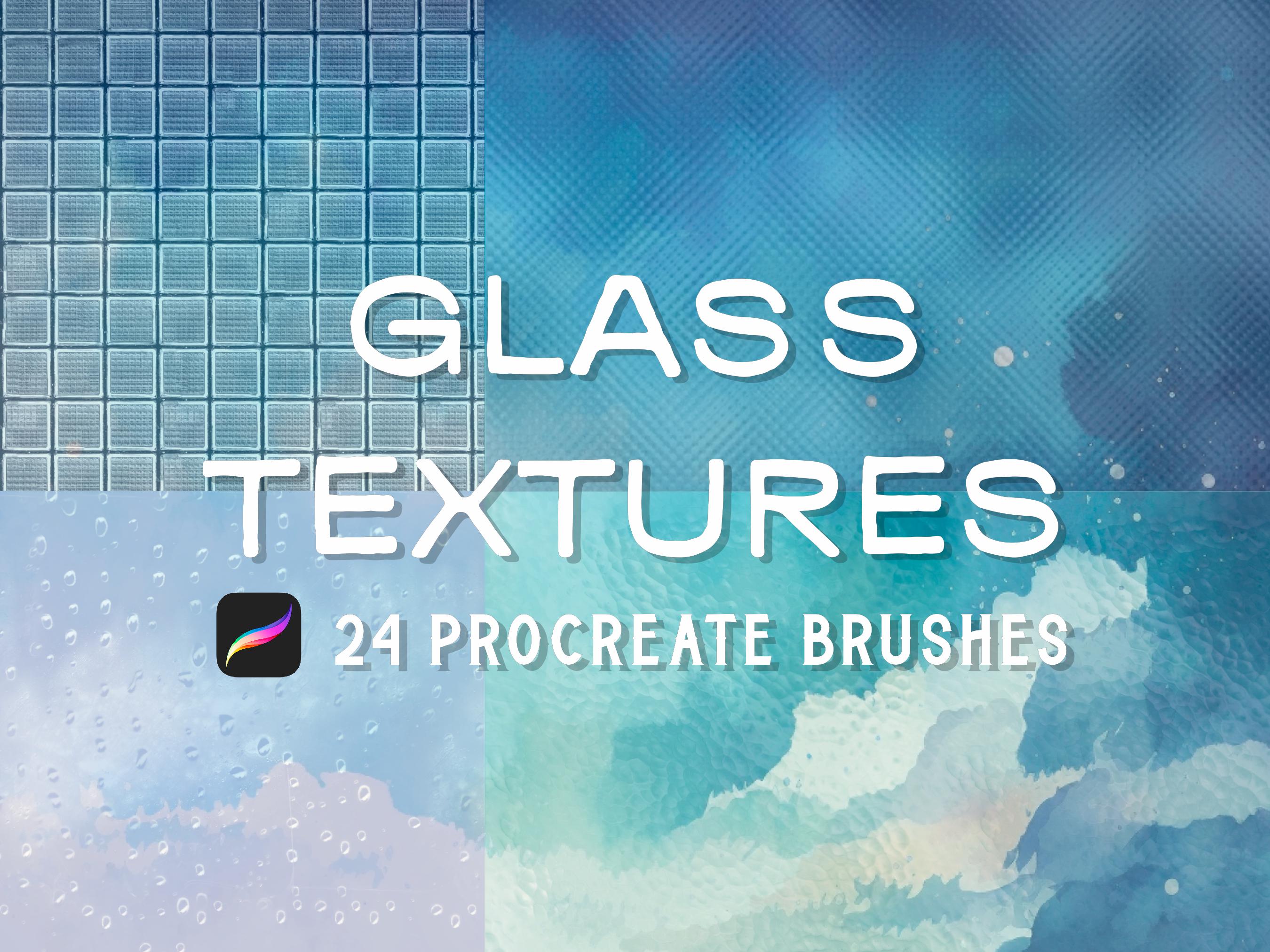 Pinceles de textura de vidrio para Procreate – Set de 24 efectos de vidrio realistas para iPad