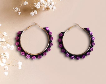 Metalic fushia hoops