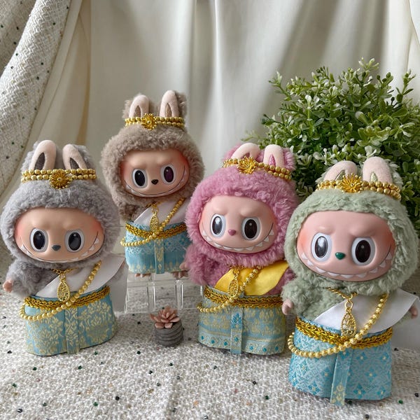 Light Blue Thai Outfits for Labubus/Dolls (Labubu NOT included)