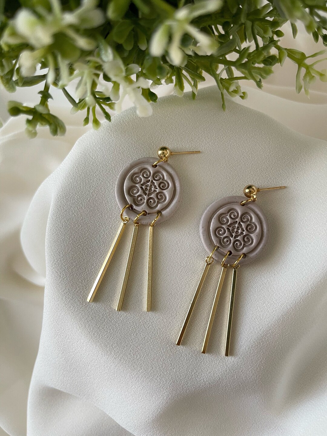Momo Handmade Polymer Clay Ball Posts Earrings - Etsy