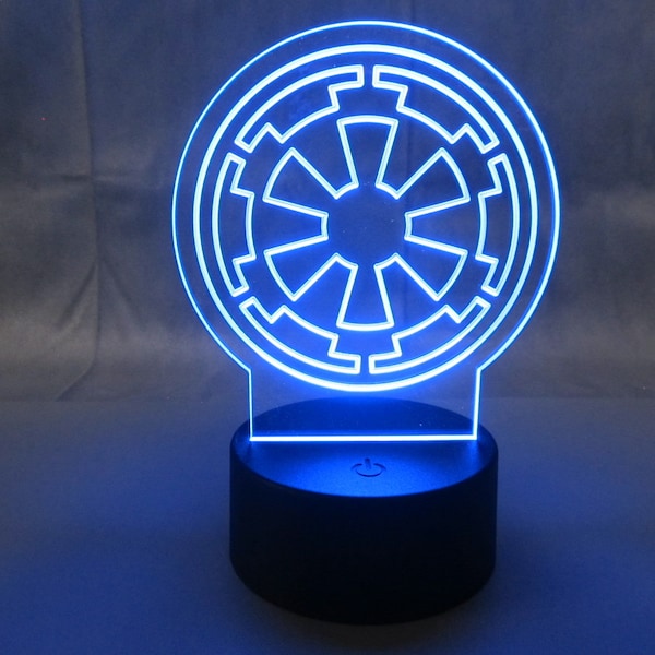 Star Wars inspired Imperial Symbol LED Night light, desktop light, Star Wars LED, Imperial Cog, Imperial Logo, Galactic Empire