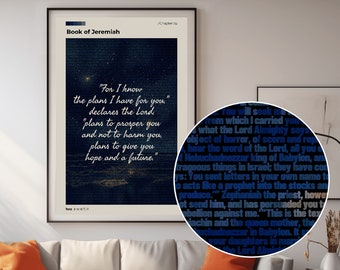 Jeremiah Chapter 29 Text Poster - Unique Bible Quote Gift
