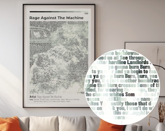 Rage Against The Machine Album Lyrics Poster - Unique gift, For music lovers