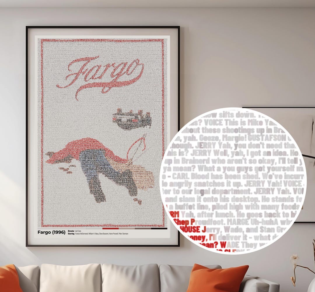 Movie Script Poster of Fargo - Unique Art Gift, for Movie Fans - Etsy