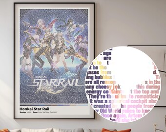 Honkai Star Rail Word Poster - Unique Art Gift, For Gamers, For Videogame Lovers