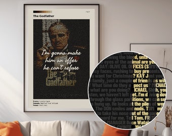 The Godfather (1972) Movie Script Quote Poster