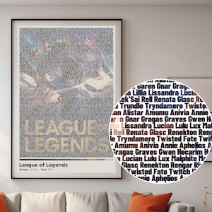 League of Legends Champions Text Poster - Unique Art Gift, For Gamers, For Videogame Lovers