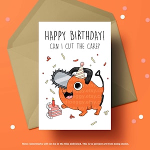 Carte d'anniversaire Anime, carte d'anniversaire imprimable, carte de voeux Anime, carte à téléchargement numérique, carte d'anniversaire numérique, carte imprimable Anime