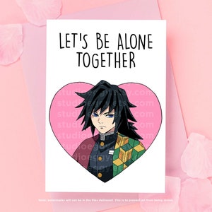 Biglietto di anniversario anime, biglietto di San Valentino stampabile, biglietto di San Valentino anime, biglietto di download digitale, regali per lei, biglietto anime, San Valentino Kawaii