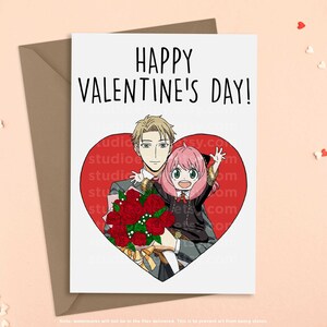 Biglietto di anniversario anime, biglietto di anniversario stampabile, biglietto di San Valentino anime, biglietto di download digitale, biglietto d'amore, biglietto anime, San Valentino Kawaii