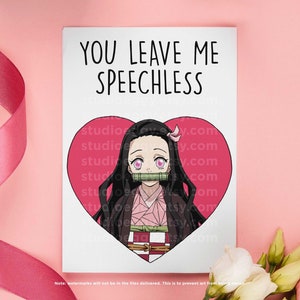 Anime Anniversary Card, Printable Valentine Card, Anime Valentine Card, Digital Download Card, Gifts for Her, Anime Card, Kawaii Valentine