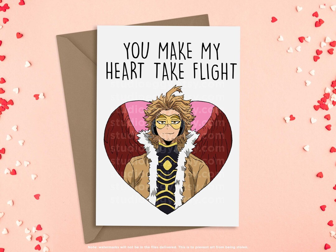 Anime Anniversary Card, Printable Valentine Card, Anime Valentine Card ...