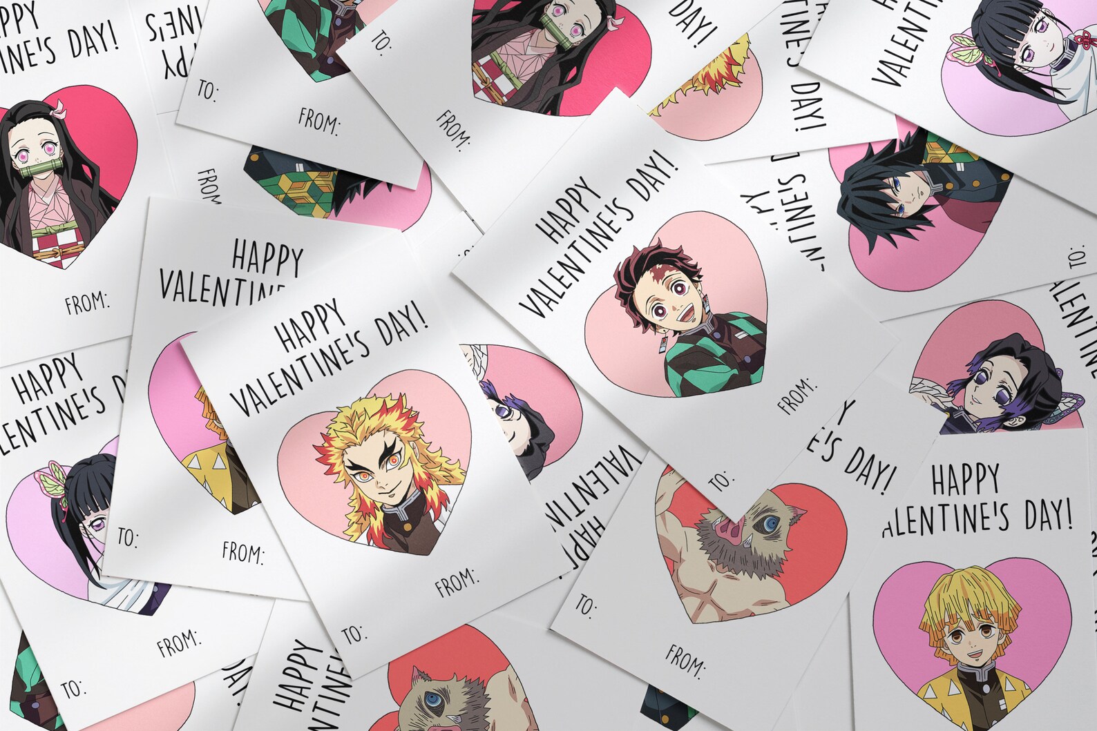 Anime Valentine Cards Printable Valentine Cards Valentine | Etsy
