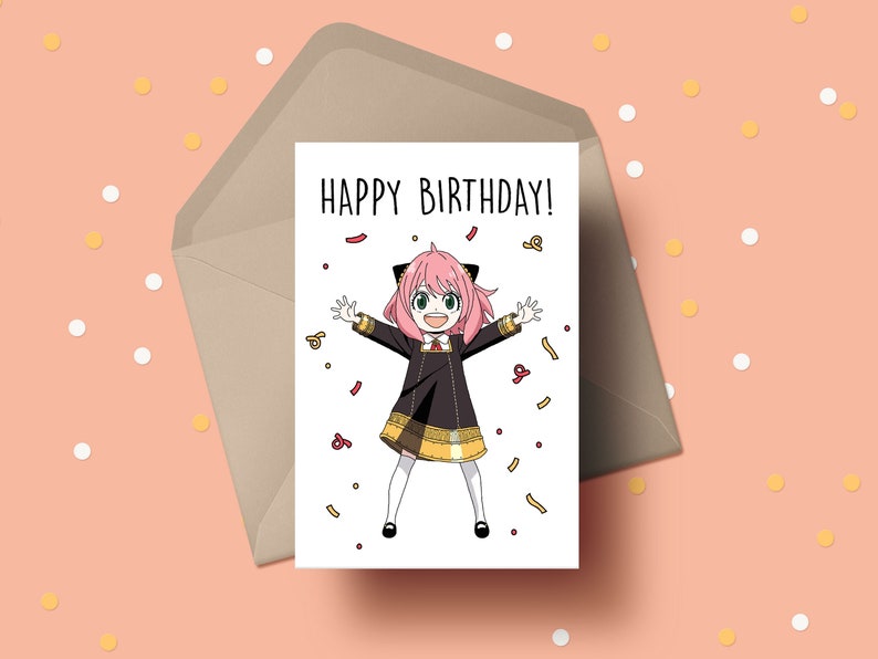 Anime Birthday Card Printable Birthday Card Anime Greeting - Etsy