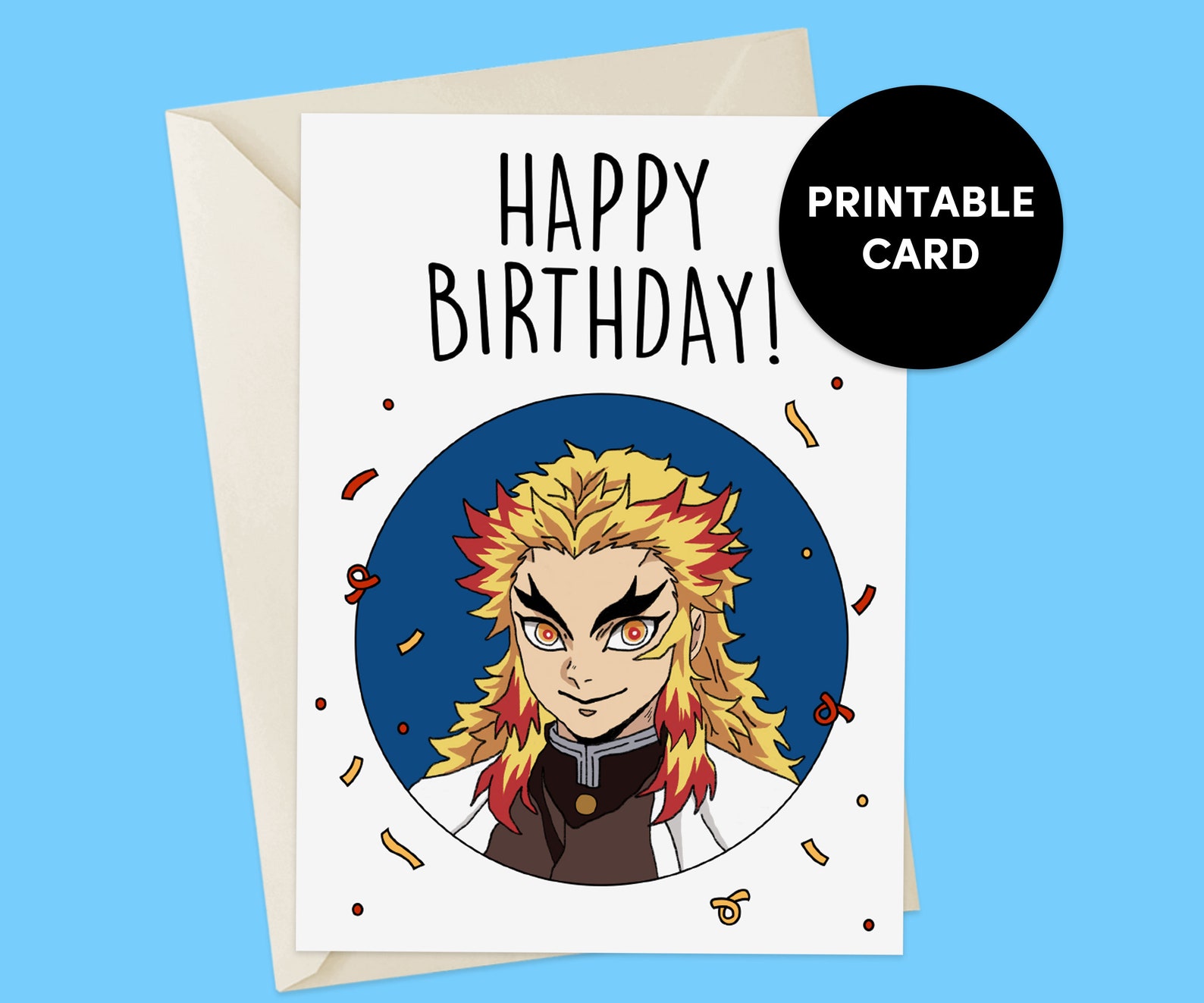 Anime Birthday Card Printable Birthday Card Anime Birthday - Etsy