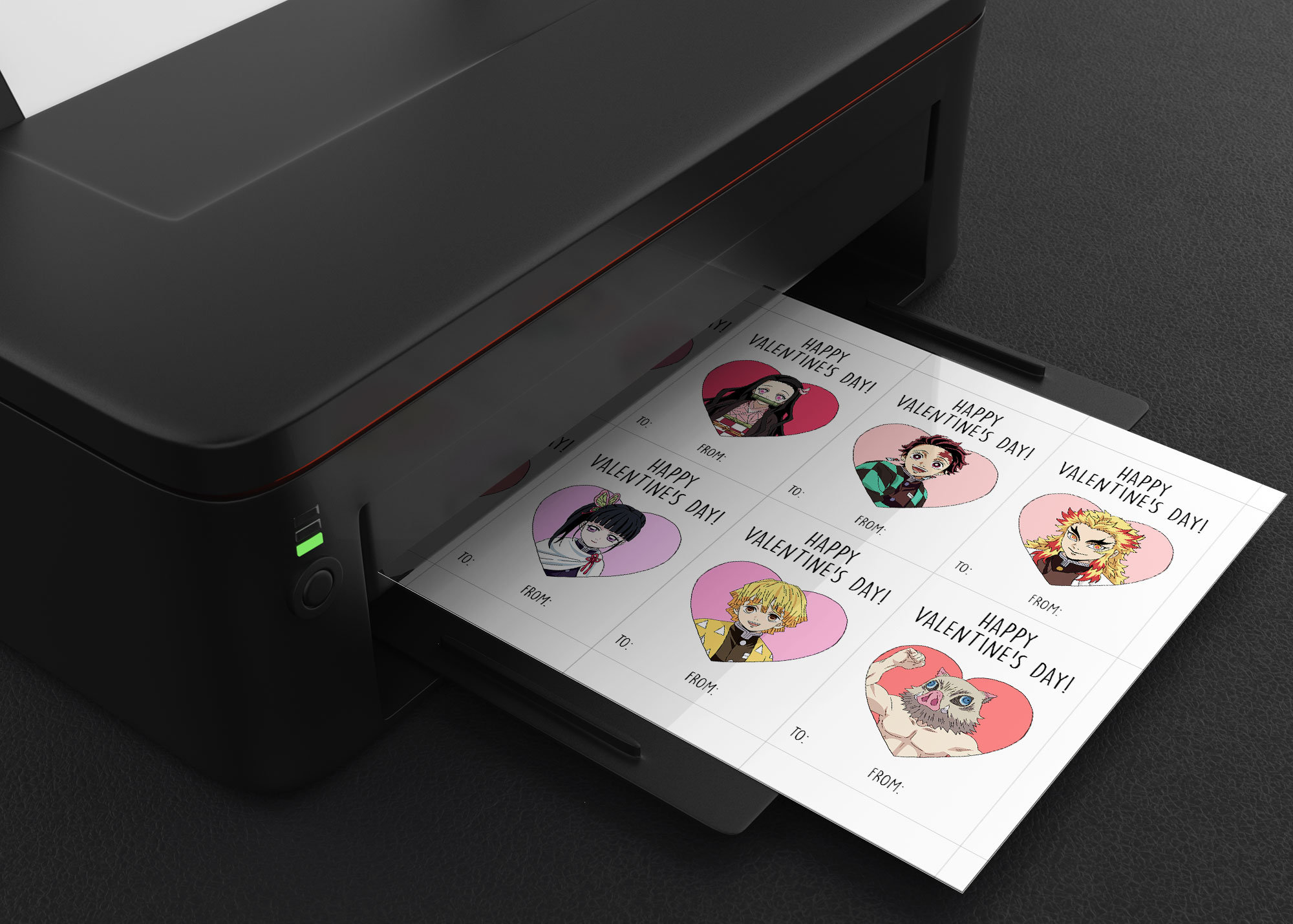 Anime Valentine Cards, Printable Valentine Cards, Valentine Card Set ...