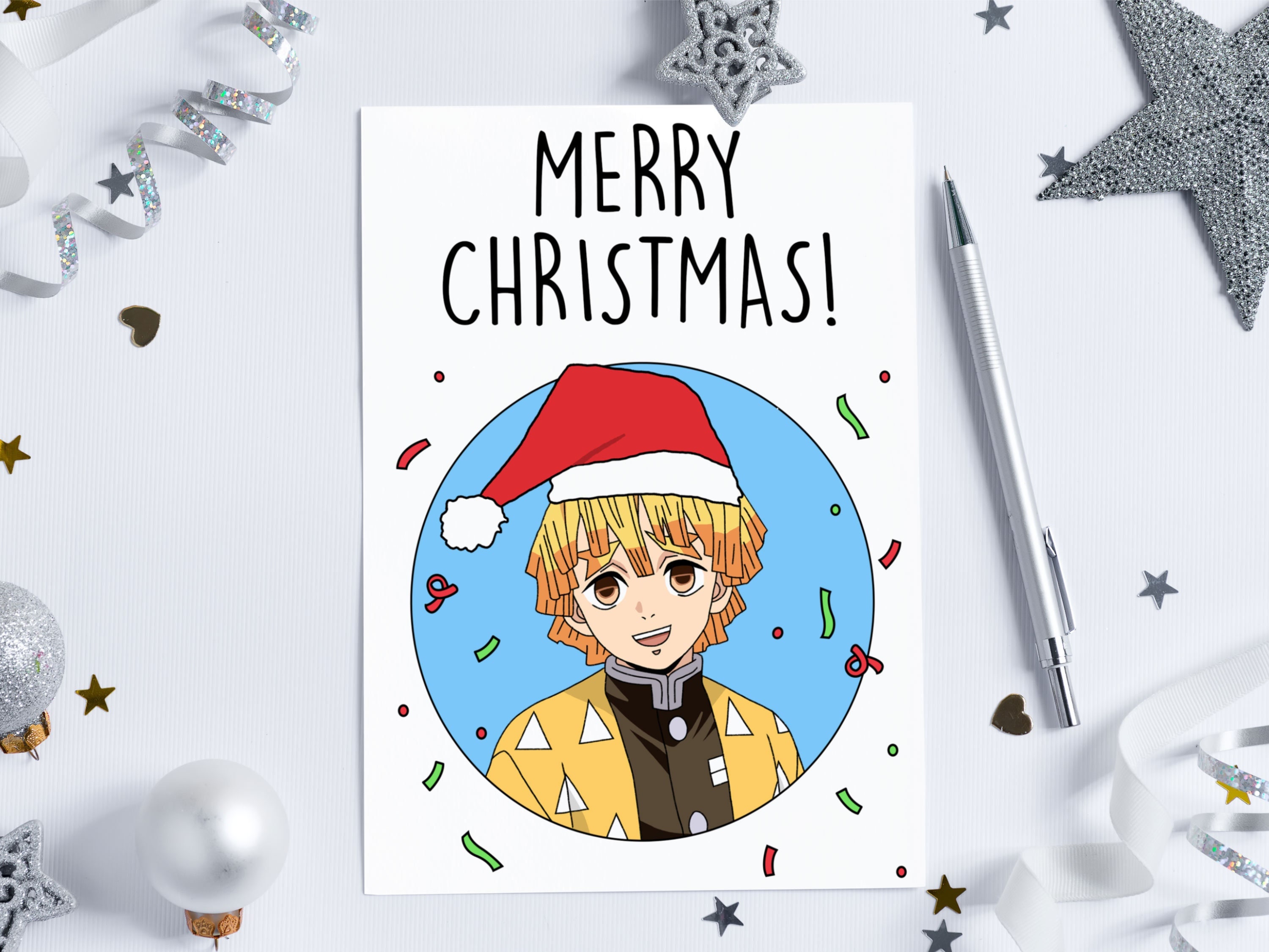 Anime Christmas Card - Etsy Anime Christmas Card - Etsy