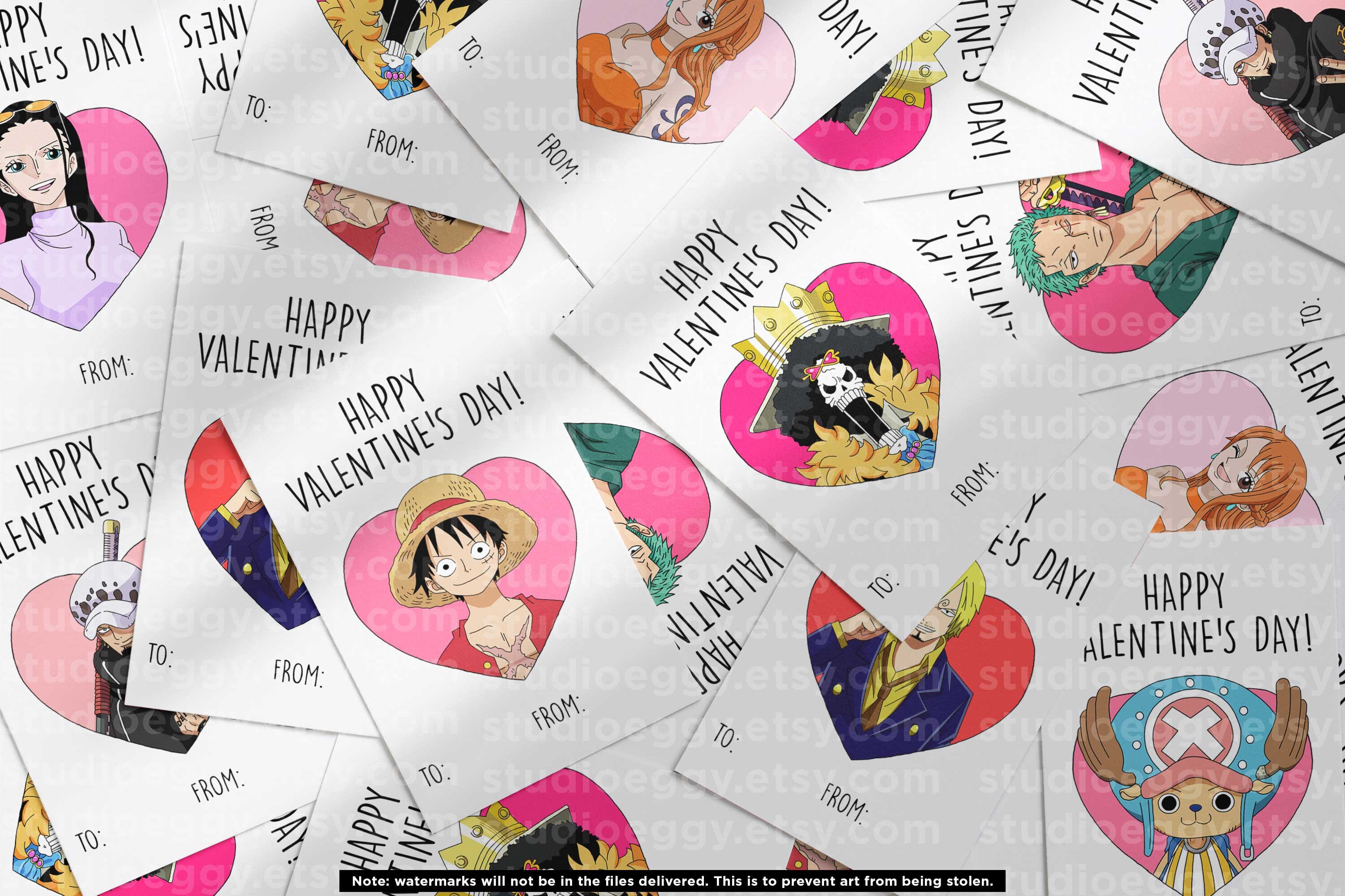 Anime Valentine Cards Printable Valentine Cards Valentine Card Set Digital Download Card Kid