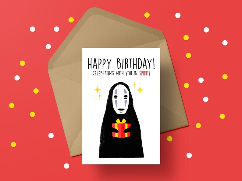 Spirited Away Birthday Card Printable Birthday Card Spirited Etsy