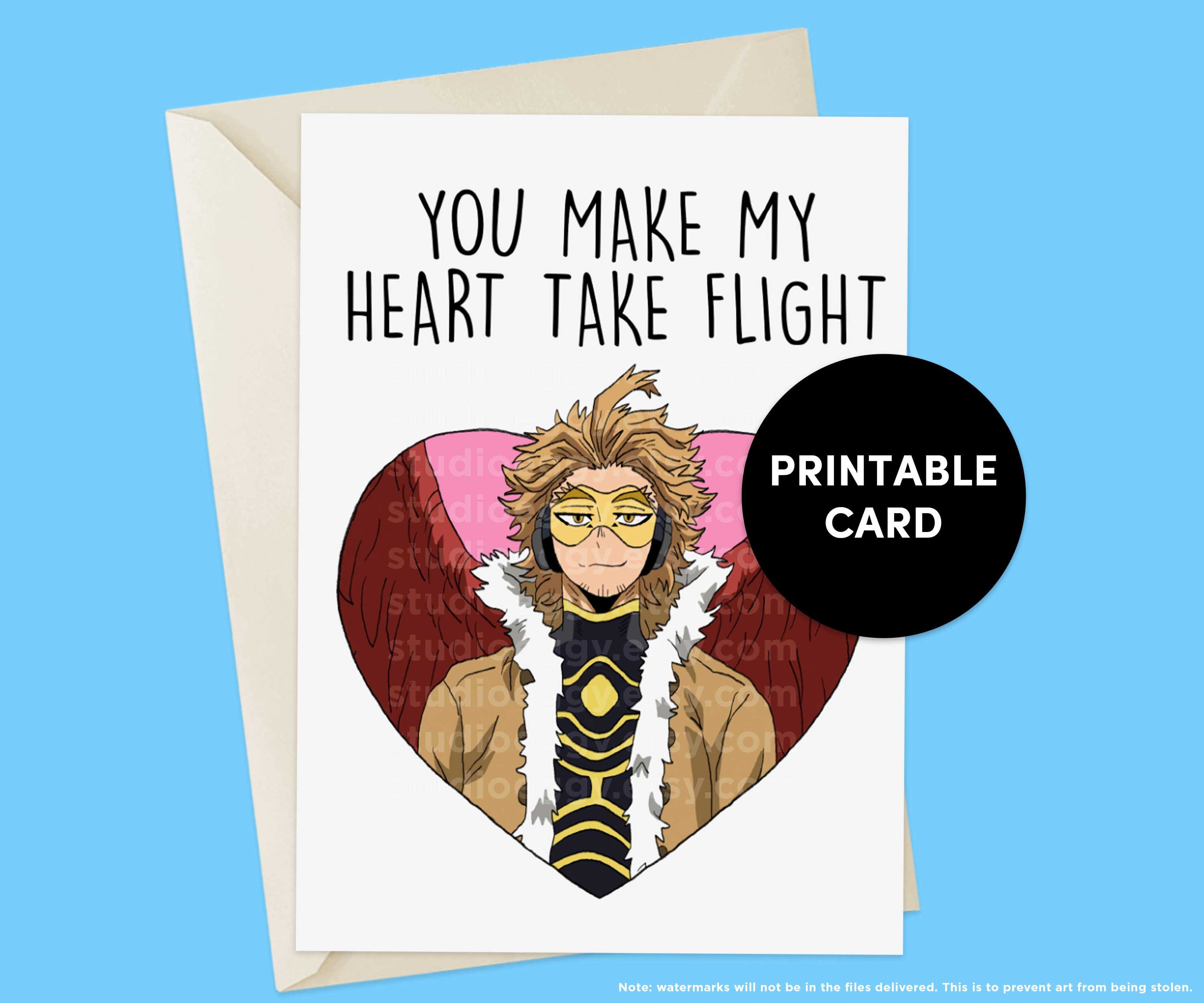 Anime Anniversary Card, Printable Valentine Card, Anime Valentine Card ...