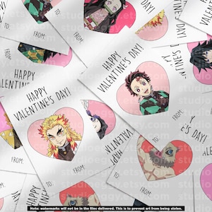 Anime Valentine Cards, Printable Valentine Cards, Valentine Card Set ...