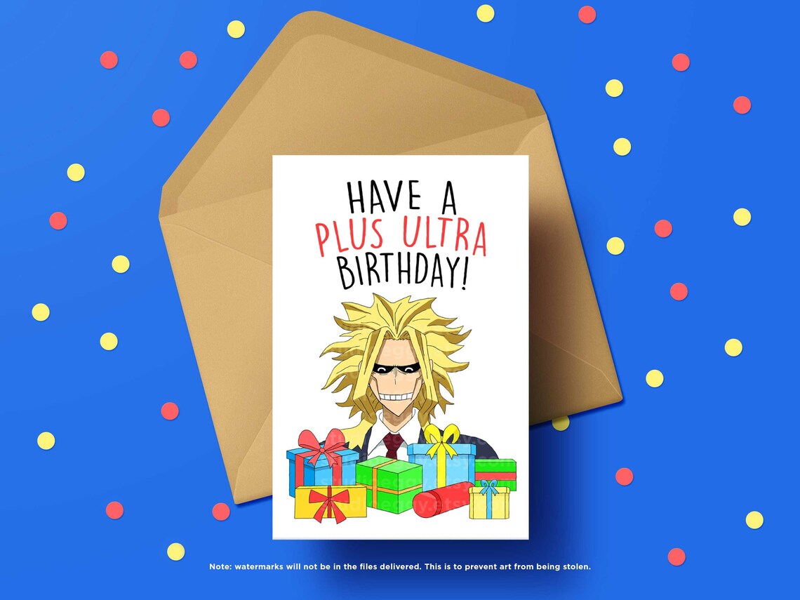 Anime Birthday Card, Printable Birthday Card, Anime Greeting Card ...