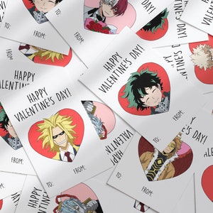 Anime Valentine Cards, Printable Valentine Cards, Valentine Card Set ...