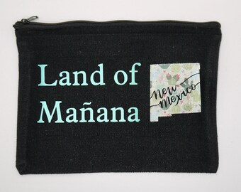 Land of Mañana - Black Canvas Bag - New Mexico
