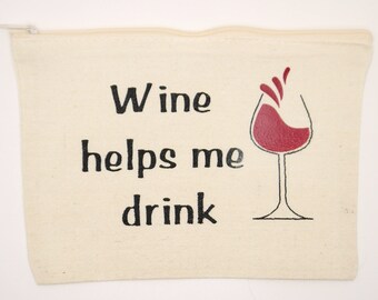 Wine Helps Me Drink - Canvas bag