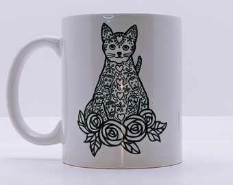 Chakra Cat Ceramic Mug 11 oz