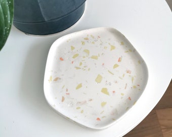 Abstract terrazzo tray in Citrus colourway