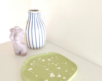 Abstract tray in Lime terrazzo colourway