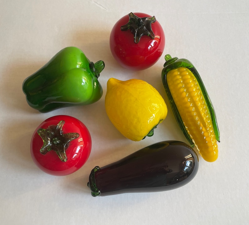 Vintage Hand Blown Glass Fruits and Vegetables Etsy