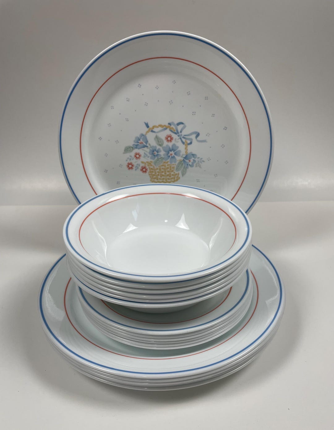 Corelle Country Cornflower Dinner Plates, Salad Plates, Cereal Bowls ...