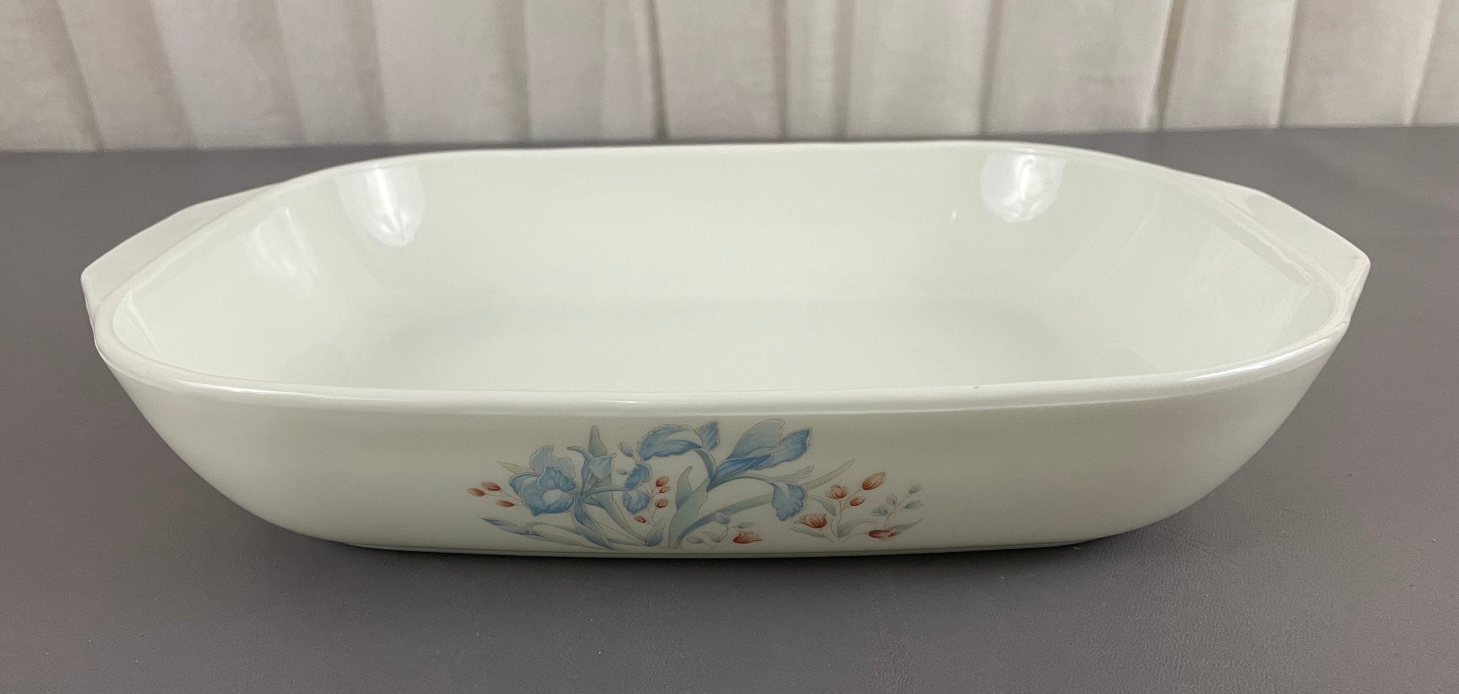 Pyrex Blue Iris Round and Rectangle Casserole Dishes Made in England ...