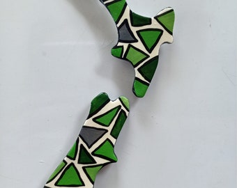 New Zealand fridge magnet - green triangles