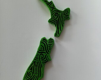 New Zealand fridge magnet - green