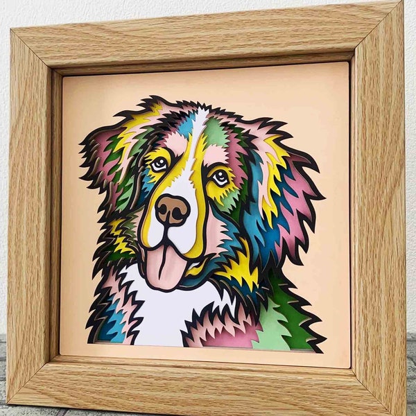 Colorful Bernese Mountain 3D Layered SVG/ 3D Dog Shadow Box/ Pet Memorial SVG/ Pet 3D Cardstock/ SVG File For Cricut/ Colorful Dog Pop Art Colorful Bernese Mountain 3D Layered SVG/ 3D Dog Shadow Box/ Pet Memorial SVG/ Pet 3D Cardstock/ SVG File For Cricut/ Colorful Dog Pop Art