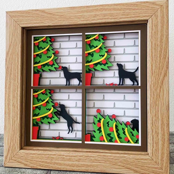 Dog Knock Over Christmas Tree Shadow Box SVG/ Funny Dog Christmas Gift/ Christmas Cricut Project/ 3D Layer SVG/ For Cricut/ For Silhouette Dog Knock Over Christmas Tree Shadow Box SVG/ Funny Dog Christmas Gift/ Christmas Cricut Project/ 3D Layer SVG/ For Cricut/ For Silhouette