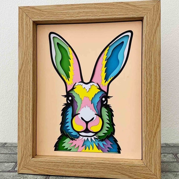Rabbit 3D Layered SVG For Cardstock/ Colorful Rabbit Multilayer/ Animal Pop Art/ Wild Animal 3D Papercraft SVG/ For Cricut/ For Silhouette Rabbit 3D Layered SVG For Cardstock/ Colorful Rabbit Multilayer/ Animal Pop Art/ Wild Animal 3D Papercraft SVG/ For Cricut/ For Silhouette
