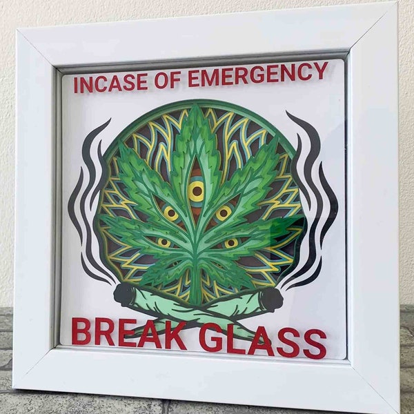 3D Stoner Shadow Box SVG/ Regalo divertente per Stoner/ Marijuana 3D Mandala SVG/ Cannabis 3D Layer Cartoncino/ File SVG per Cricut/ Per Silhouette