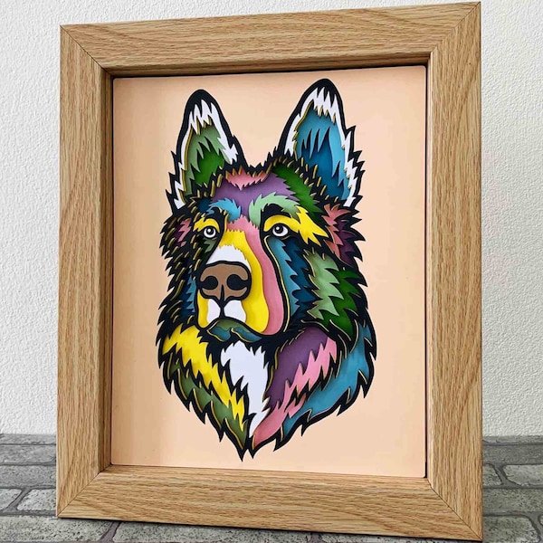Colorful German Shepherd 3D Layered SVG/ Dog Shadow Box/ Dog Mandala 3D SVG/ SVG File For Cricut/ Multilayer Laser Pet/ Layer Cardstock Dog Colorful German Shepherd 3D Layered SVG/ Dog Shadow Box/ Dog Mandala 3D SVG/ SVG File For Cricut/ Multilayer Laser Pet/ Layer Cardstock Dog
