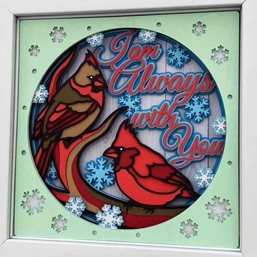 3D Cardinals Memorial Shadow Box SVG/ I Am Always With You/ - Etsy