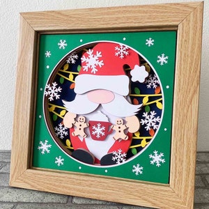 Christmas Gnome 3D Shadow Box SVG/ Cute Gnome Shadow Box/ Christmas Gift Box/ Gnome Christmas 3D SVG/ SVG File For Cricut/ For Silhouette