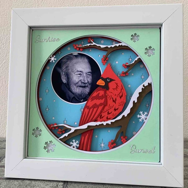 3D Cardinal Memorial SVG - Male Cardinal/ Personalized Memorial Shadow Box/ Cardinal On Tree Christmas/ Memorial 3D SVG/ 3D Cricut Project 3D Cardinal Memorial SVG - Male Cardinal/ Personalized Memorial Shadow Box/ Cardinal On Tree Christmas/ Memorial 3D SVG/ 3D Cricut Project