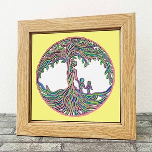 Mutter von zwei 3D Mandala SVG / Mutter Baum des Lebens Mandala / Mutter Tag Schattenbox / Geschenk für Mama / SVG für Cricut Projekt / Schattenbox 3D SVG