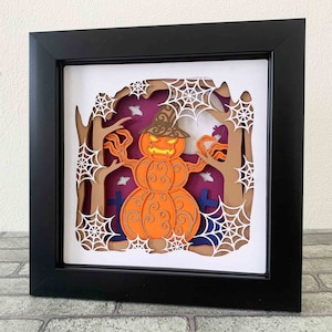 Halloween Stacked Pumpkin Shadow Box SVG/ Halloween Home Decoration/ 3D Papercraft SVG/ Holiday Cricut Project/ For Silhouette/ For Cricut