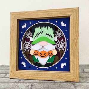 Halloween Gnome 3D Shadow Box SVG/ 3D Gnome Shadow Box/ Halloween Gift Box/ Gnome 3D SVG Cardstock/ For Cricut Project / For Silhouette