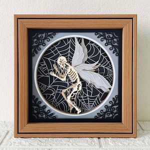 Dead Fairy 3D Shadow Box SVG/ Fairy Skeleton Papercut / 3D Halloween Layered Cardstock/ Cabinet Of Curiosities/ For Cricut/ For Silhouette