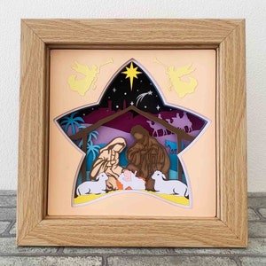 3D Nativity Shadow Box SVG/ Nativity 3D Cardstock/ Christmas Home Decor